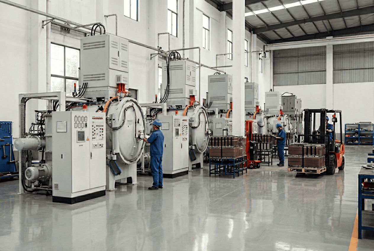 An engineer reviewing technical drawings for a heat exchanger